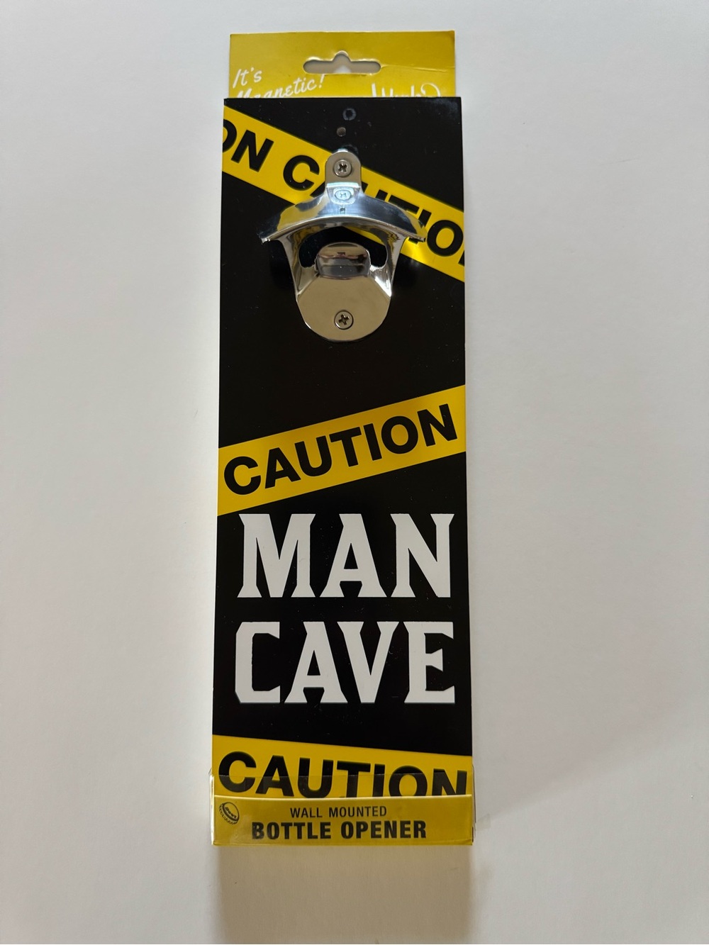 Wink Man Cave Wall-Mounted Bottle Opener - Black and Yellow
